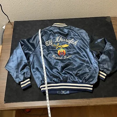 Vintage Free Mason Satin Jacket King Louis Circus Clown Michigan 70s Illuminati • $45