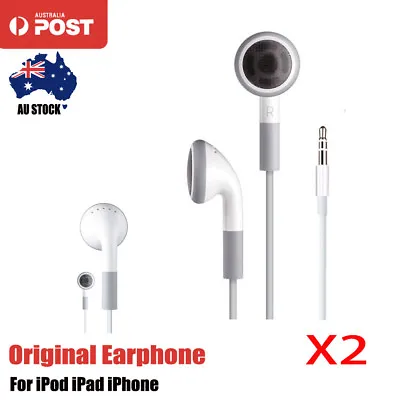 $14.99 • Buy 2x Original Headphones Earphones For Apple IPod IPhone Universally Phone MP4