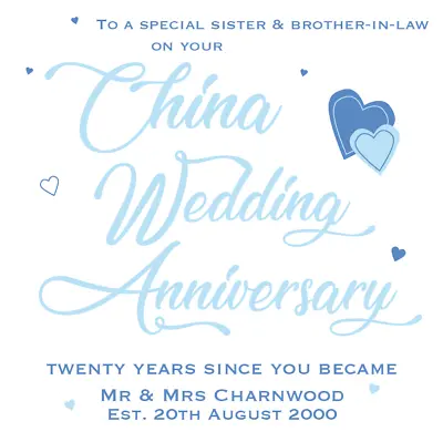 Personalised 20th China Wedding Anniversary Card Husband Wife Son Daughter • £3.95
