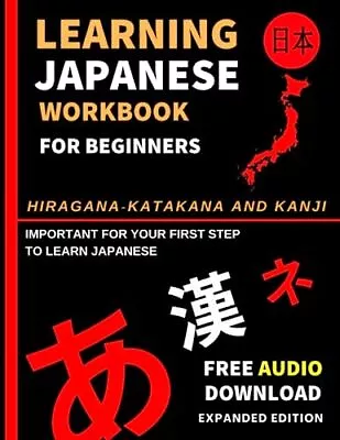 Learning Japanese Workbook For Beginners Hiragana Katakana And Kanji - Quick ... • £20.13