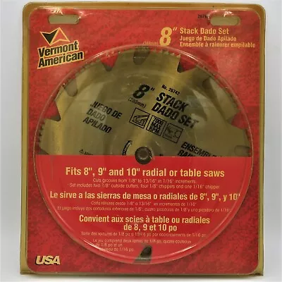 Vermont American 8  STACK DADO SET 7-pc Radial Table Saw Blade Set UNUSED!! • $70