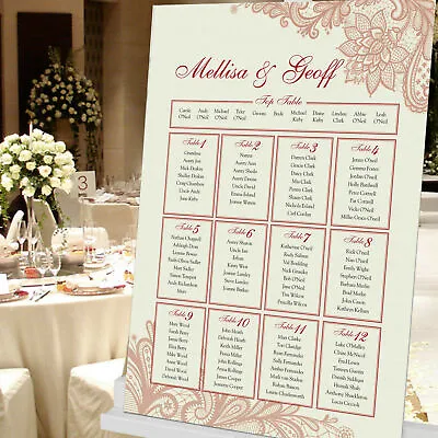 Personalised Wedding Table Plan Place Cards & Numbers Lace Style ~ - Any Colour • £3