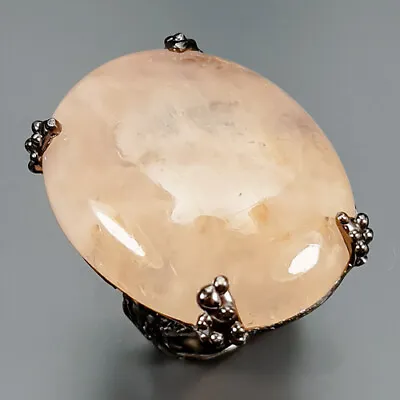 Natural 40 Ct+  Not Enhanced Morganite Ring 925 Sterling Silver Size 7 /R315633 • $48.99