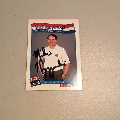 1991-92 Hoops #588 Autographed Mike Krzyzewski Rookie USA NBA Basketball Card • $100
