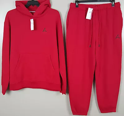 Nike Air Jordan Fleece Sweatsuit Hoodie +pants Set Red Black Rare New (size 2xl) • $152.99