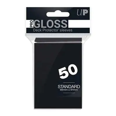 Ultra Pro - Standard Pro-Gloss Deck Protector Sleeves 50pk Black • £3.95