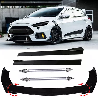 Front Bumper Lip Spoiler /Strut Rods /Side Skirts For Ford Fiesta ST / ST-Line • $169.11