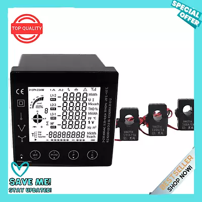 SMART ENERGY Consumption Multi-function Meter 3 Phase Kwh Electric Power 5A CT • $140