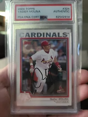 PSA POP 6 2004 Topps Yadier Molina #324 DNA Authenticated Auto Rookie RC Low Pop • $500