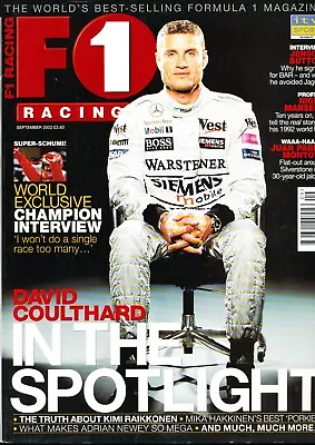 F1 Racing Magazine September 2002 David Coulthard Jenson Button Michael Schumach • £4.99