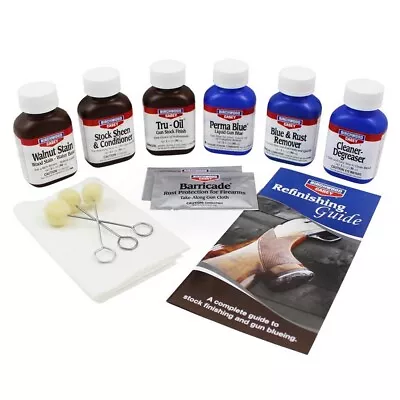 Birchwood Casey Deluxe Perma Blue Liquid Gun Blue&Tru-Oil Stock Finish Kit 20001 • $32.34