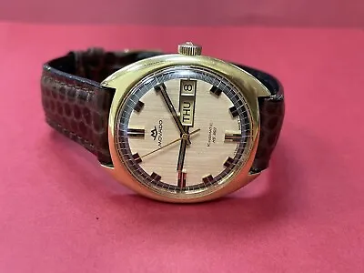 Authentic Vintage MOVADO Kingmatic HS360  Automatic Gold Plated Gold DIAL R2 • $499