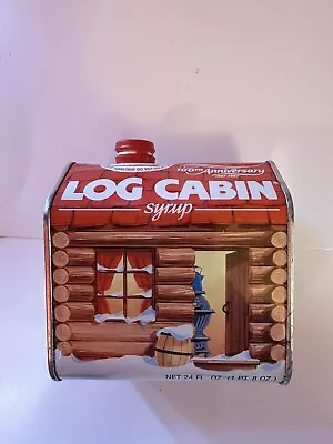 Vintage 1987 Log Cabin Maple Syrup Tin Container 100th Anniversary Good+ • $14.25