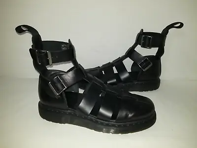 Dr. Martens Geraldo Strap Black LeatherGladiator Sandals Men’s Size 12 / 45 • $75