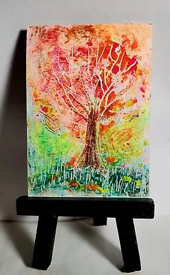 Aceo Original Painting A Cherry Blossom Tree • $3.95