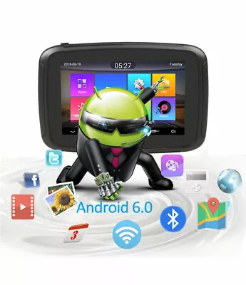 5  Motorcycle Car GPS Navi Navigation Device Android WiFi Bluetooth SAT 16GB • $179.61