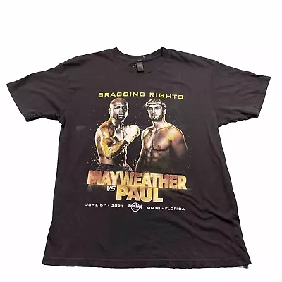 Floyd Mayweather VS Logan Paul Black Promotion Boxing T Shirt Size L EUC 6.6.21 • $24.88