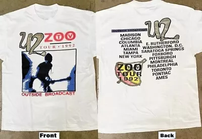 U2 Zoo TV Tour 1992 Retro Vintage White T-Shirt Gift For Fans Music • $27.99