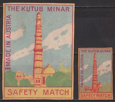 Old Matchbox Labels Austria The Kutub Minar PACKET & BOX SIZE • $4.99