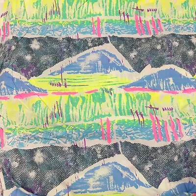 1 Yard True Vintage 1980s Abstract Pastel Neon Funky Nylon Fabric • $15.99