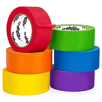  Colored Masking Tape – 6 Roll Multi Pack – 180 Feet X 1 Inch 10 Yards X 1 Inch • $24.20