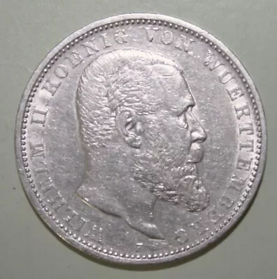 A4 - Germany - Wurttemberg 5 Mark 1907-F Almost Uncirculated Silver Coin ***Nice • $69.99