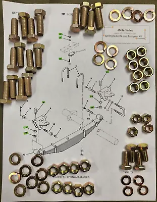 M416 M762 Trailer - Spring Mounts & Bumpers - Hardware Kit • $40