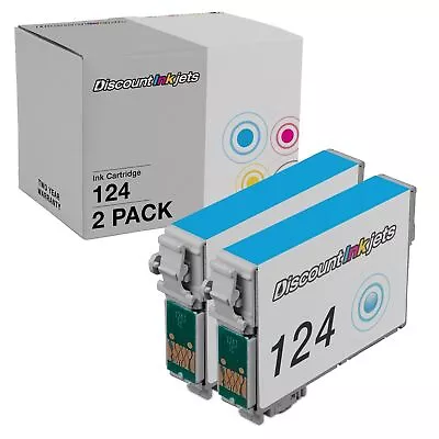 2pk CYAN T124220 T1242  Ink Cartridge For 124 Epson Stylus NX420 NX125 NX430 • $8.99