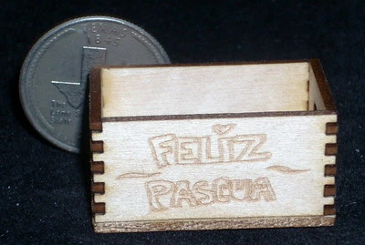 Feliz Pascua Happy Easter Wood Crate 1:12 Miniature Holiday Candy Treats • $4.97