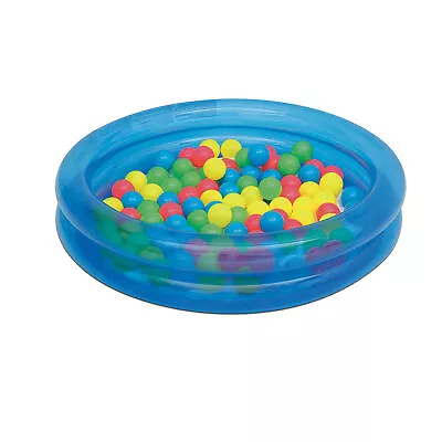 Inflatable 2-Ring Kiddie Wading Pool Ball Pit Pink Or Blue W/ 50 Fun Game Balls • $31.99