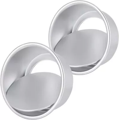 2 Pack 6 Inch Cake Tin Round Deep Baking Tin With Loose Base Small Round Cake Pa • £11.39