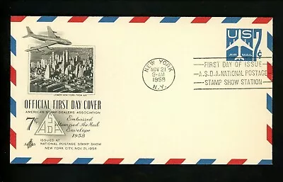 US FDC #UC33 Artcraft 1958 New York NY Jet Blue • $2.49