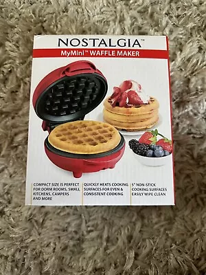 NEW! Nostalgia My Mini Personal Electric Waffle Maker 5  - Red • $12.95