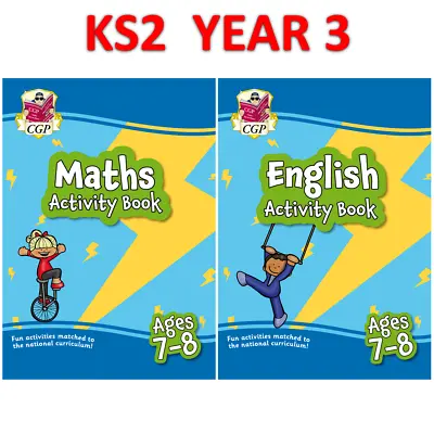 £8.99 • Buy KS2 Year 3 Maths And English Activity Books With Answer Ages 7-8 CGP