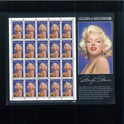 United States 32¢ Hollywood Marilyn Monroe Postage Stamp #2967 MNH Full Sheet • $7.39