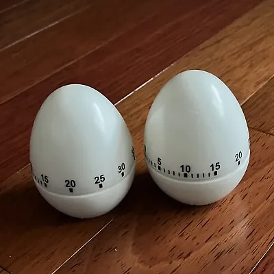 Lot Of 2 Egg Shaped Kitchen Timers Mechanical 60 Minute • $11.99