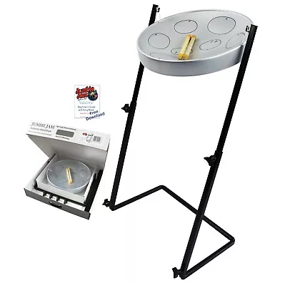 Jumbie Jam W1158 Steel Drum Kit W/ Metal Z-Floor Stand - Silver G Major Pan • $249.95