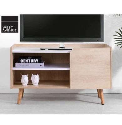 $45 • Buy TV Entertainment Unit Cabinet Stand Storage Console LED Gloss Wooden Furniture