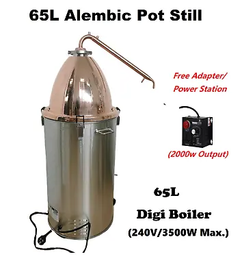 65L Alembic Copper Dome & Condensor Pot Still Kit Free Power Station Gin Whisky  • $645.10