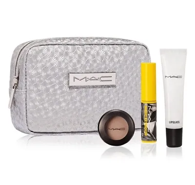 MAC Lip Gloss Magic Extension Mascara Amber Lights Frost Eye Shadow Bag 4-Pc Set • $24.99