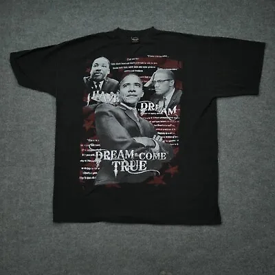 Vintage Obama T Shirt Mens 4XL Tall Black Rap Hip Hop MLK Malcom X Pro Top Y2K • $17.77