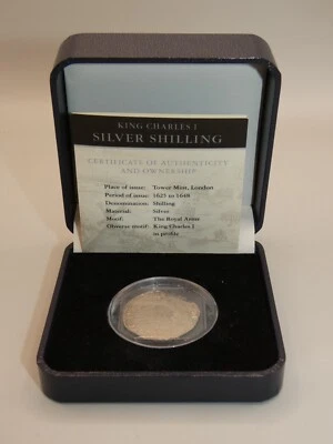 £109.95 • Buy Antique 1625-1648 King Charles I Silver Shilling Coin - Case & COA