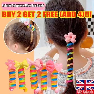£4.38 • Buy Plastic Telephone Wire Line Elastic Bands Hair Ties Scrunchy Colored Rubber Band