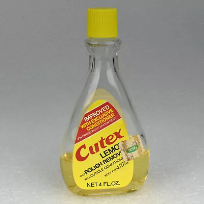 Vintage 1980s Cutex Lemon Oily Polish Remover W/ Conditioner Bottle MOVIE PROP • $9.95