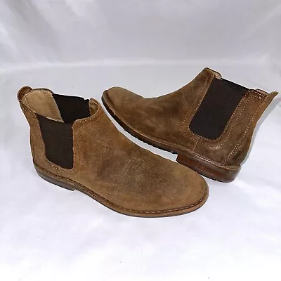 H.S. TRASK Men's Size 8 M Classic Britton Chelsea Boots Brown Suede Leather • $127.48
