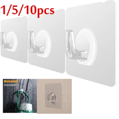 £2.29 • Buy Self Adhesive Wall Hooks Heavy Duty Stick On Door Hanger Sticky Home Decor UK