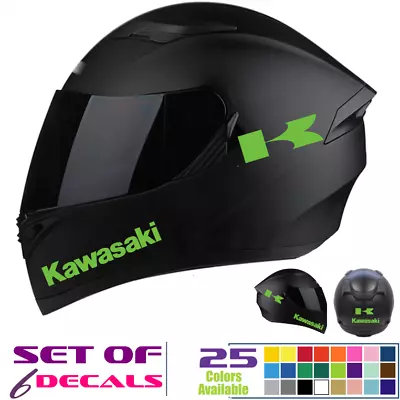 Helmet Decal 6-pieces Kit. For Kawasaki Motorcycle Vinyl Helmet Stickers • $7.91