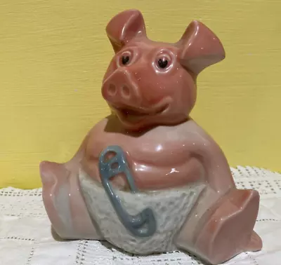 Nat West Baby Pig Money Box WOODY Original Stopper 1980s NatWest • £6.95