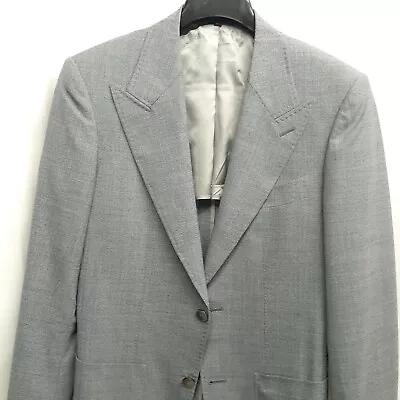 SUITSUPPLY Gray Blue Wool Blazer Jacket Sport Coat US 34 EU 44 R Peak Lapel • $59.95