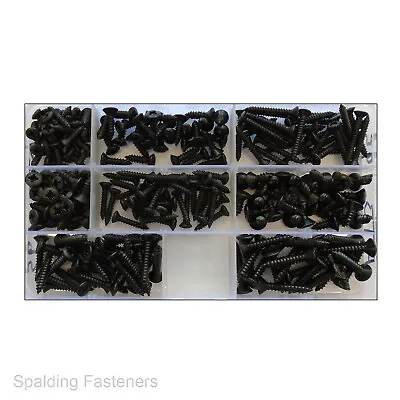 Black Zinc Raised Countersunk Pozi Self Tapping Screws - No.6 No.8 No.10 • £2.65